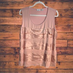 5 for $25🔥Liz Claiborne Ruffled Satin Tank Top Blouse XL‎